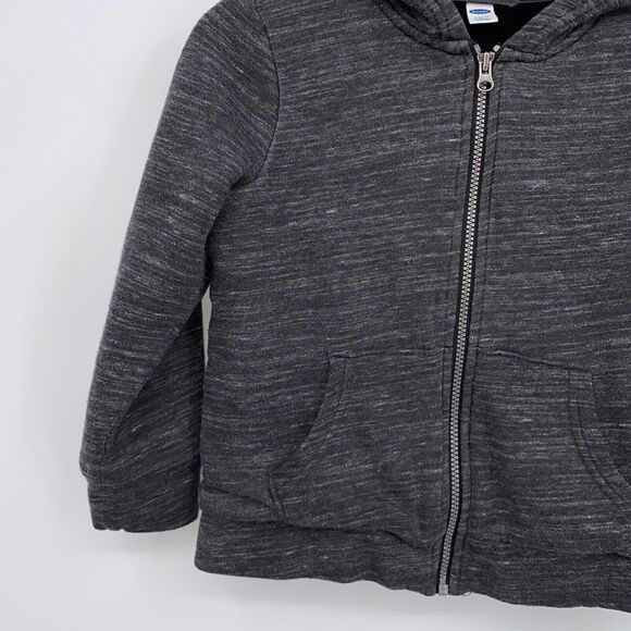 Old Navy Kids Hooded Front Pocket Full Zip Fleece Lined Sweatshirt Gray Small 6 - Picture 2 of 8